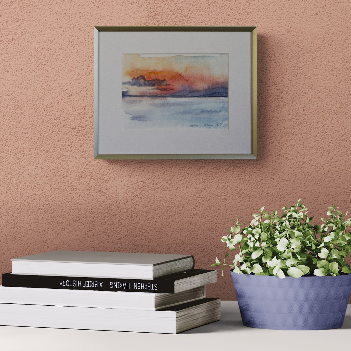 akvarellmaal Kreeka vaade IV interjööris