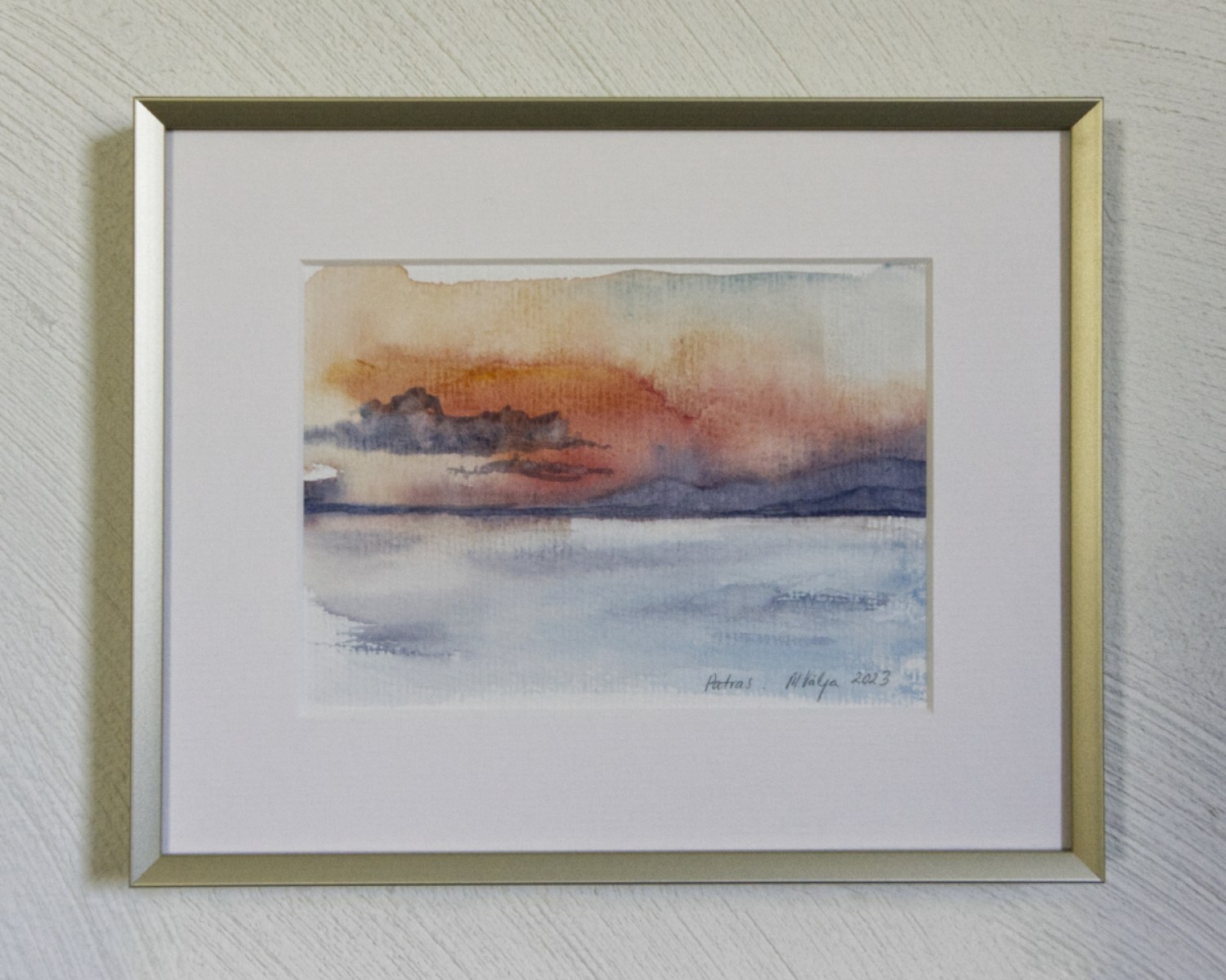 akvarellmaal Kreeka vaade IV raamiga