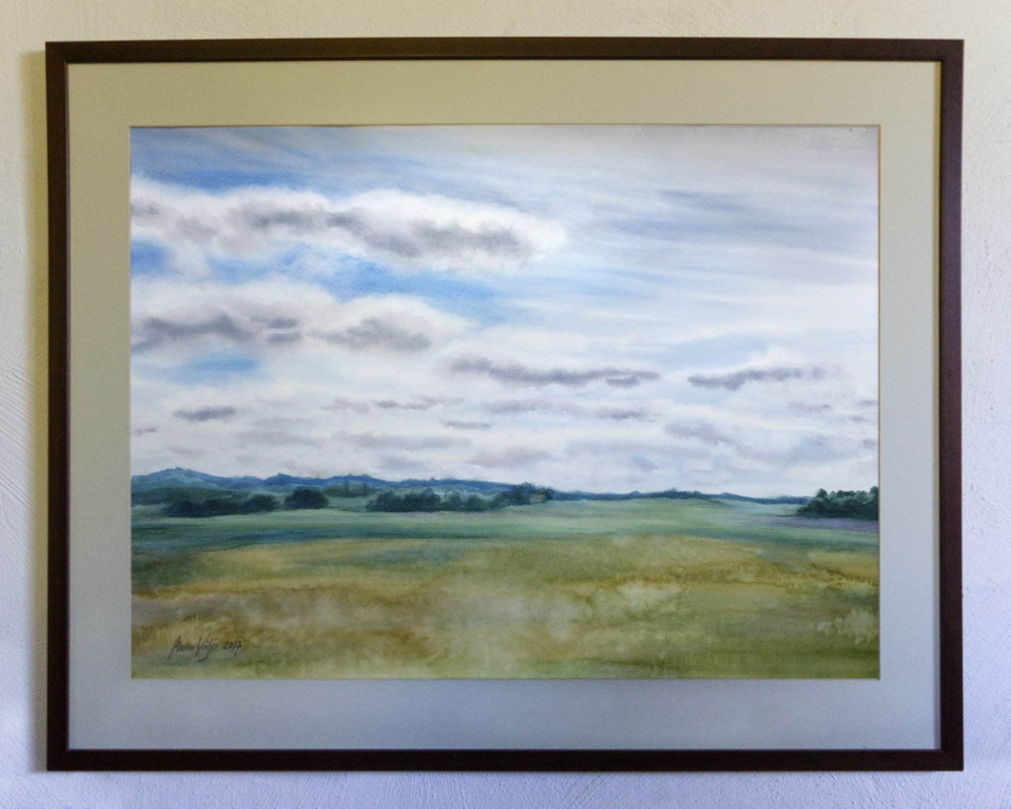 Akvarellmaal - Kodukandi väljad interjööris