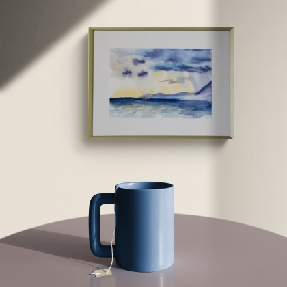 akvarellmaal Kreeka vaade I interjööris