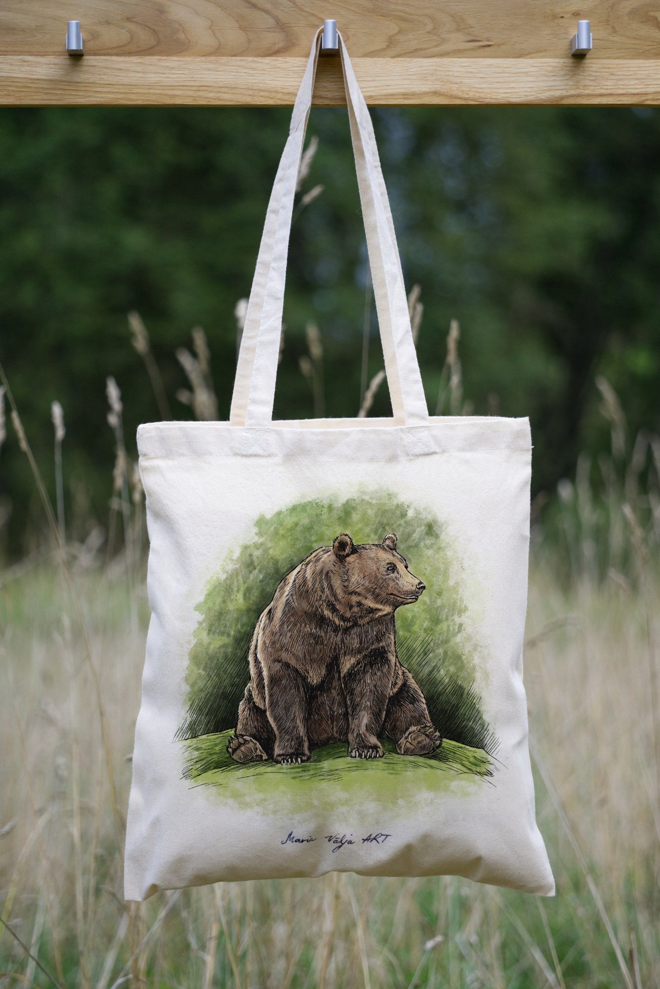 100% ümbertöödeldud puuvillast kandekott - Karu