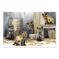 Postkaart illustratsiooniga rebasekutsikatest